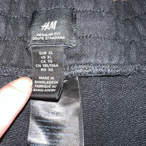 H&M Black Drawstring Cotton Shorts Size XL - Picture 12 of 13